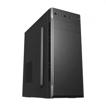 PC Case FSP CMT160 Midi Tower Czarny — supports ATX/µATX/ITX, 1×3.5 inch + 2×2.5 inch bays, 1×5.25 inch, USB 3.2 Gen1 Type-A, 173×370×410 mm