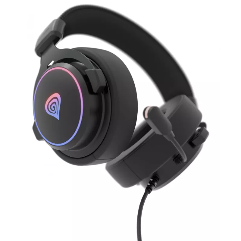 Słuchawki GENESIS Neon 764 Przewodowe Nauszne Gaming USB Type-A Czarny
