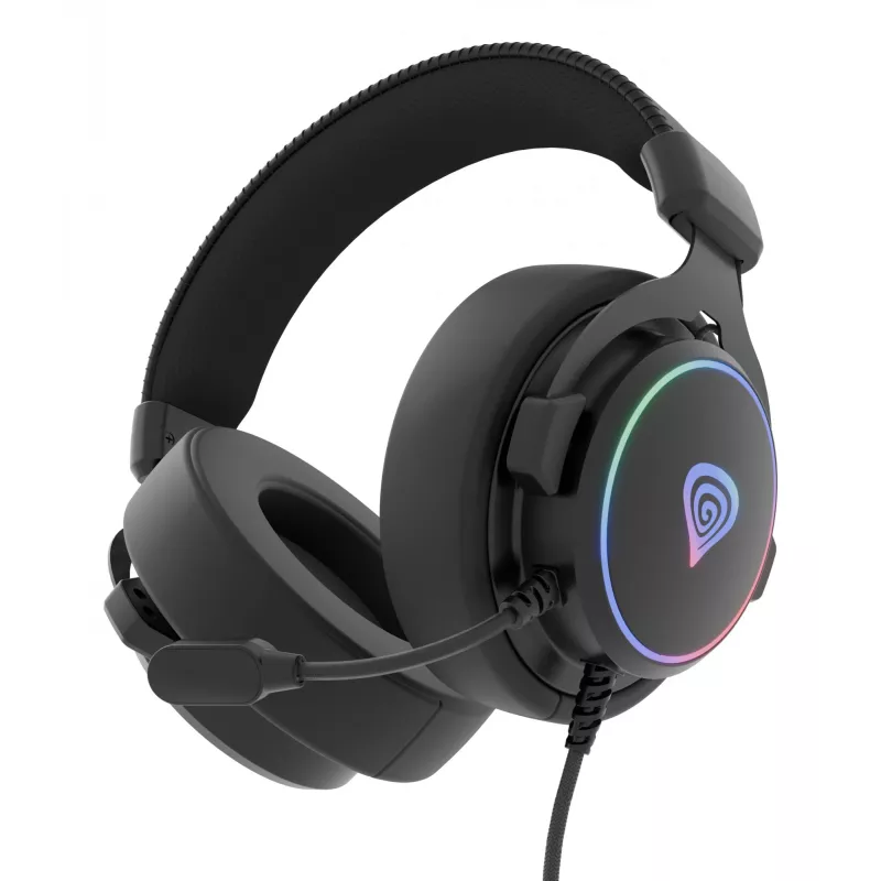 Słuchawki GENESIS Neon 764 Przewodowe Nauszne Gaming USB Type-A Czarny
