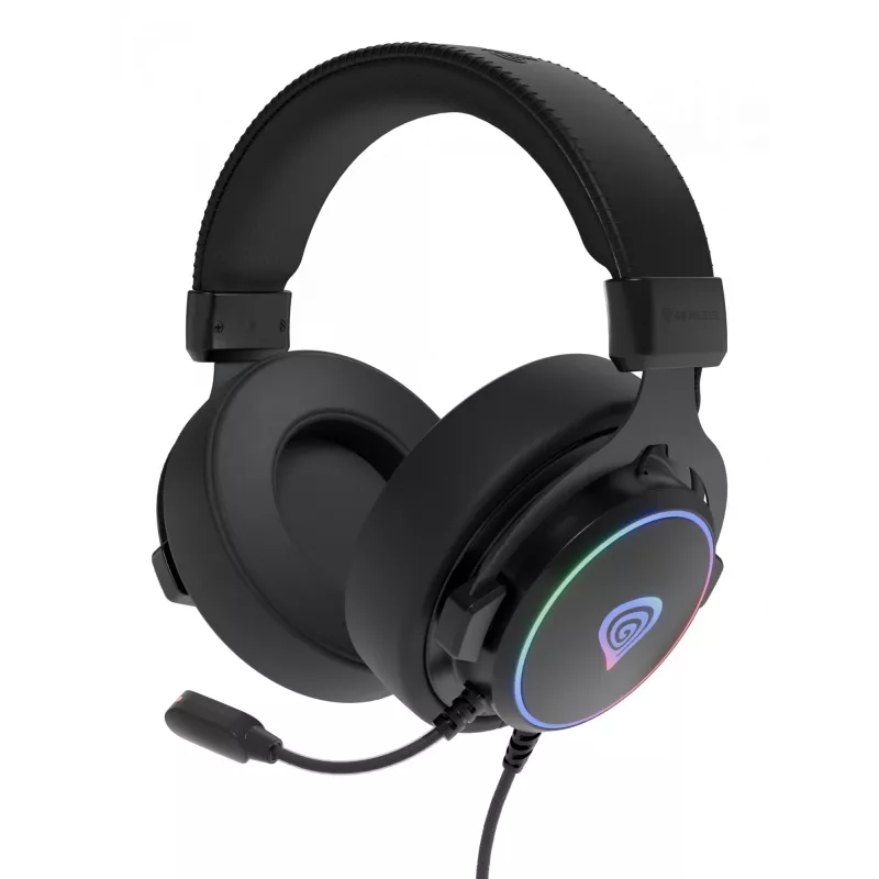Słuchawki GENESIS Neon 764 Przewodowe Nauszne Gaming USB Type-A Czarny