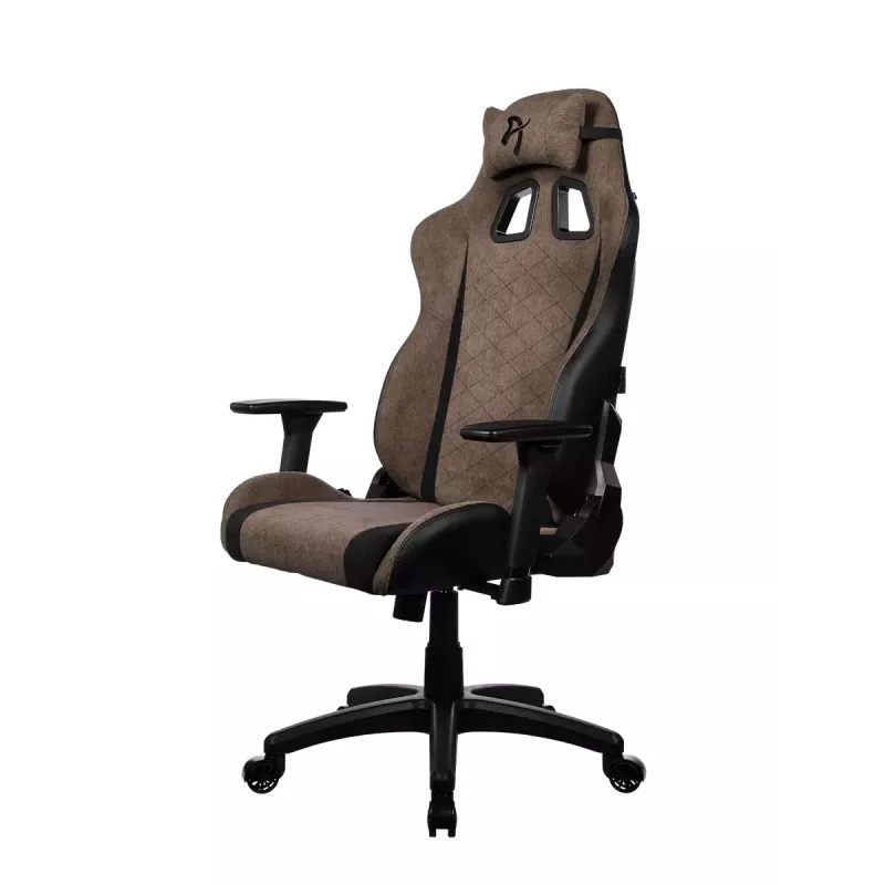 Fotel gamingowy Arozzi Avanti SoftFabric Brown — tapicerka materiałowa, ergonomiczny design, regulowana wysokość i pochylenie