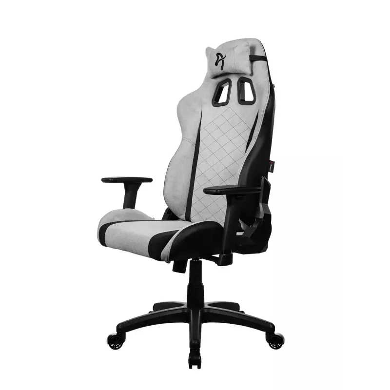 Fotel gamingowy arozzi Avanti SoftFabric Light szary — wysoki, ergonomiczny, obicie z tkaniny, regulowane podłokietniki, regulacja pochylenia i wysokości