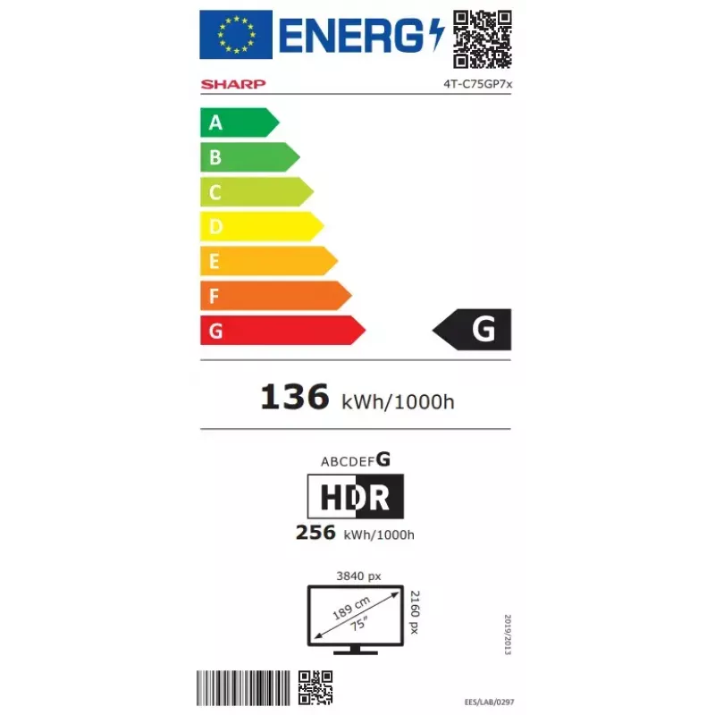75 cali Sharp Smart TV 75GP7265E Google TV UHD HDR