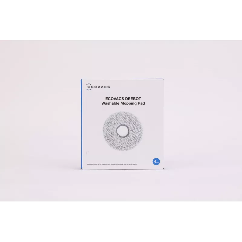 Zestaw nakładek do mopa do robota odkurzającego Ecovacs DCC040047, zmywalne, szare, 4 szt.