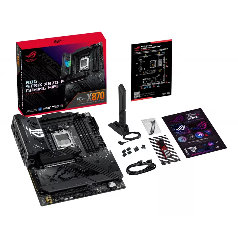 Płyta główna ASUS ROG STRIX X870-F GAMING WIFI — AMD X870, Socket AM5, ATX, DDR5, 4x DIMM, Wi‑Fi 7, BT 5.4