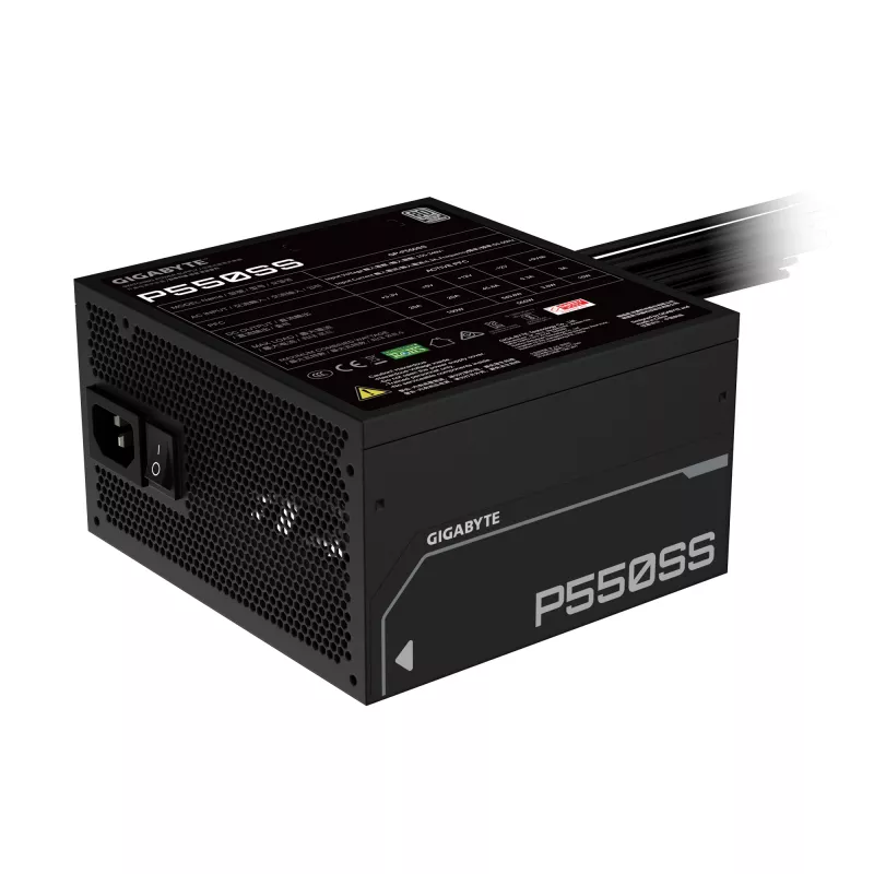 Zasilacz GIGABYTE P550SS - PCIe 5.0, 80 PLUS Silver, wentylator 120mm, zgodny z ATX 3.0, wtyczka EU