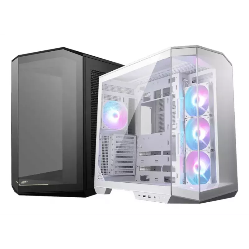 Obudowa PC MSI MAG PANO 100R PZ Midi Tower Biała — ATX, 380 mm GPU, 166 mm cooler CPU, 8 slotów rozszerzeń, 3×2,5 cala + 2×3,5 cala, USB-A×2, USB-C×1