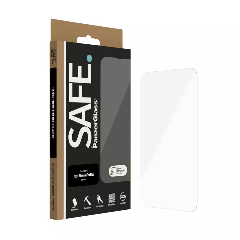 Screen Protector PanzerGlass SAFE. by ® Apple iPhone 14 Pro Max Ultra-Wide Fit Scratch Shock Resistant