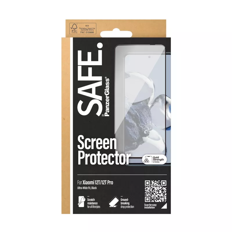 Szkło ochronne PanzerGlass SAFE do Xiaomi 12T 12T Pro Odporne na zarysowania i wstrząsy