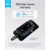 Przenośna bateria Anker Zolo 10000mAh, ultraszybkie ładowanie 30W, zintegrowany kabel USB-C, czarna