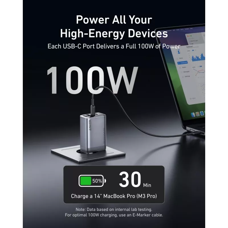 Ładowarka do urządzeń mobilnych Anker A2688341 uniwersalna czarna AC wewnętrzna 110-240V 1 USB 2.0 2 USB-C
