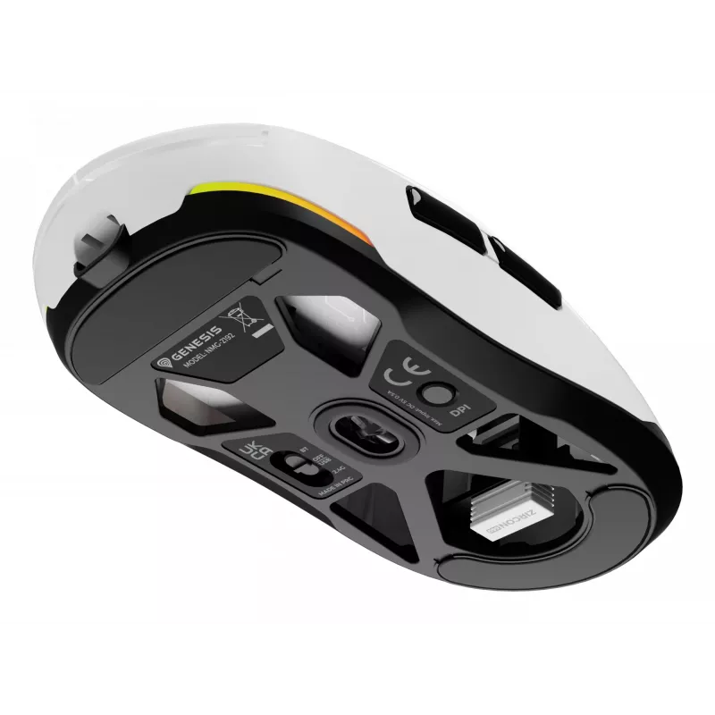 Mysz gamingowa GENESIS Zircon 660, praworęczna, RF Wireless + Bluetooth + USB Type-A, optyczna, 12000 DPI