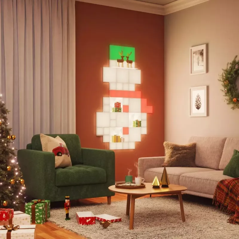 Zestaw dodatkowej półki Nanoleaf N8100E00-2BSH do modułowego systemu oświetlenia Blocks — zintegrowany dodatek półkowy