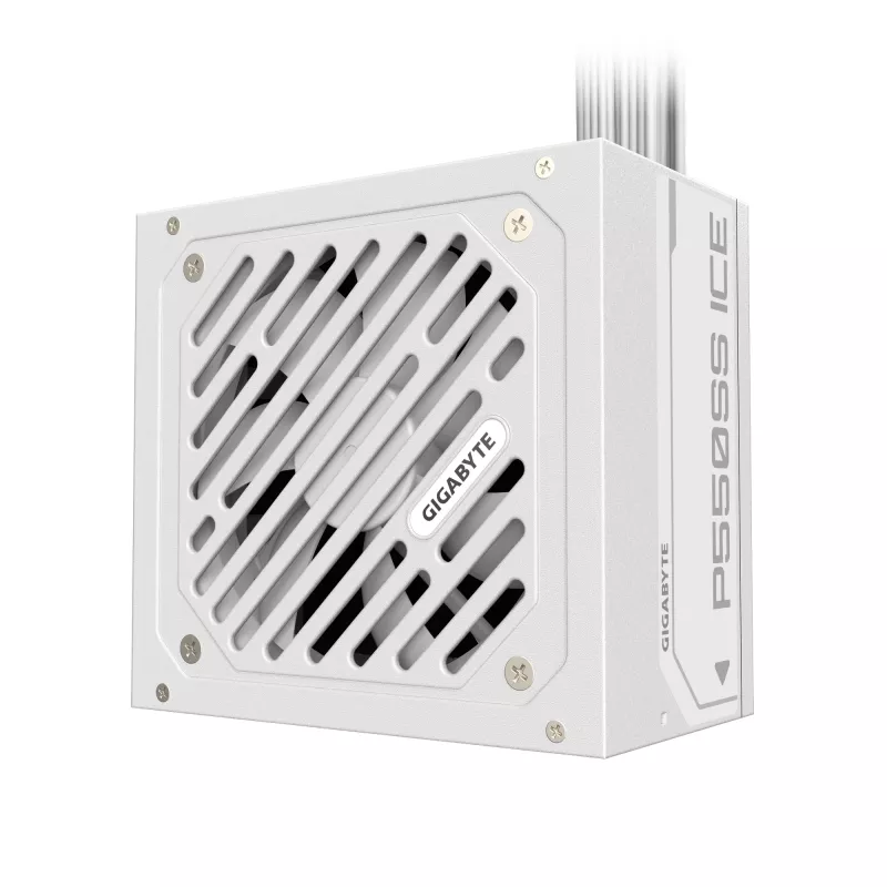 Zasilacz GIGABYTE P550SS ICE - PCIe 5.0, 80 PLUS Silver, wentylator 120 mm, zgodny z ATX 3.0, wtyczka EU