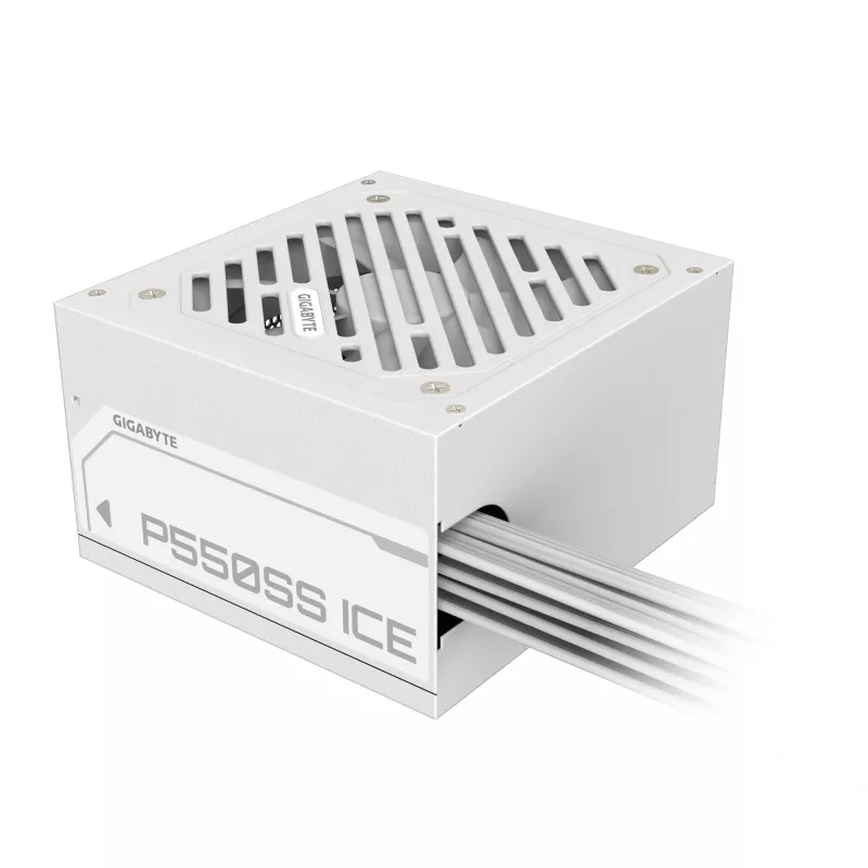 Zasilacz GIGABYTE P550SS ICE - PCIe 5.0, 80 PLUS Silver, wentylator 120 mm, zgodny z ATX 3.0, wtyczka EU