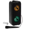 Głośnik przenośny Adler AD 1903, 2×5 W, Bluetooth, radio FM, LED, bateria 1500 mAh, AUX, USB, czarny