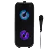 Głośnik przenośny Adler AD 1903, 2×5 W, Bluetooth, radio FM, LED, bateria 1500 mAh, AUX, USB, czarny