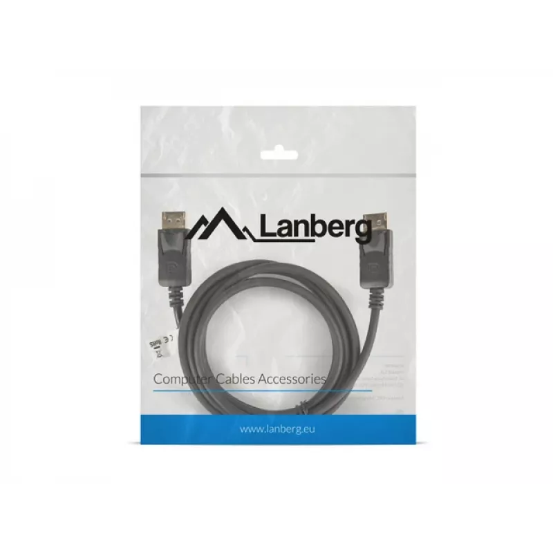 Kabel LANBERG DisplayPort M/m 19-pin V1.2 4k 1,8 m czarny