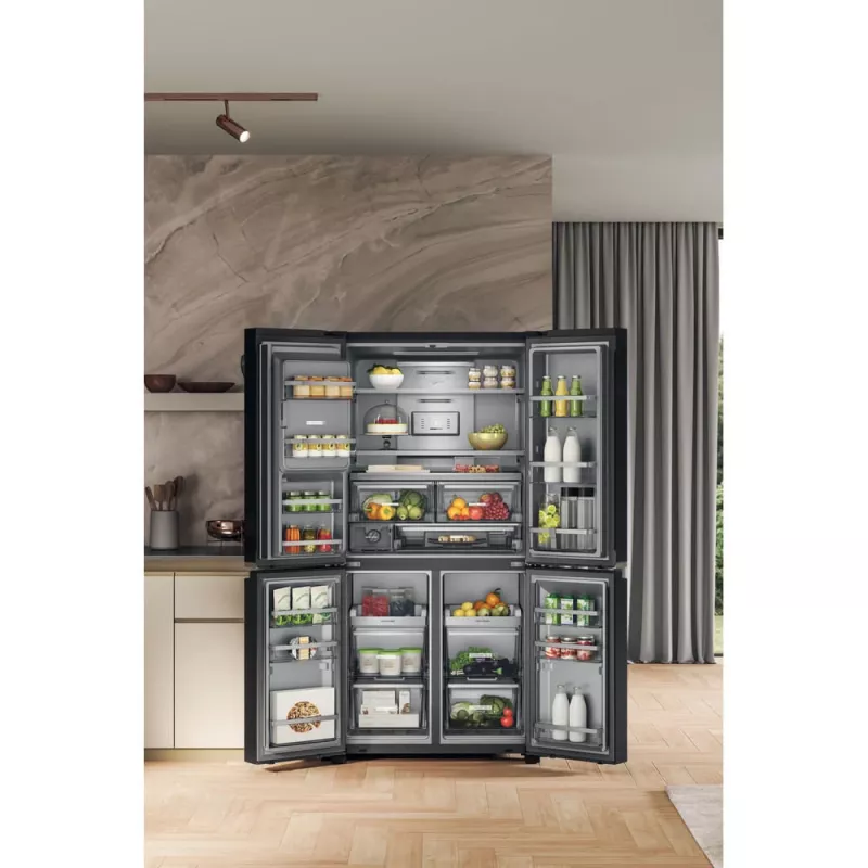 Whirlpool WQ9I FO2BX EF lodówka side-by-side Wolnostojąca 592 L Czarna
