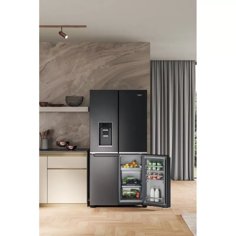 Whirlpool WQ9I FO2BX EF lodówka side-by-side Wolnostojąca 592 L Czarna