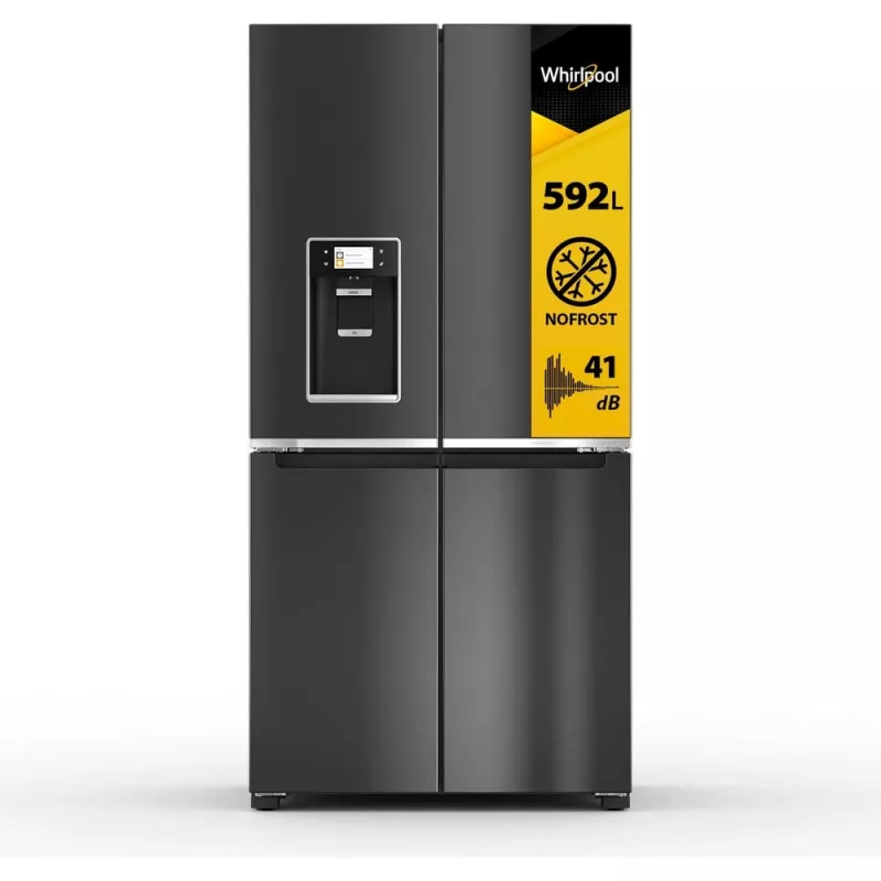 Whirlpool WQ9I FO2BX EF lodówka side-by-side Wolnostojąca 592 L Czarna