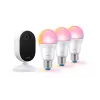Zestaw startowy monitoringu domowego WiZ, zestaw inteligentnego oświetlenia, Wi-Fi/Bluetooth, biały, Wi-Fi 4 (802.11n), 802.11b, 802.11g, WPA2, WPA3, LED