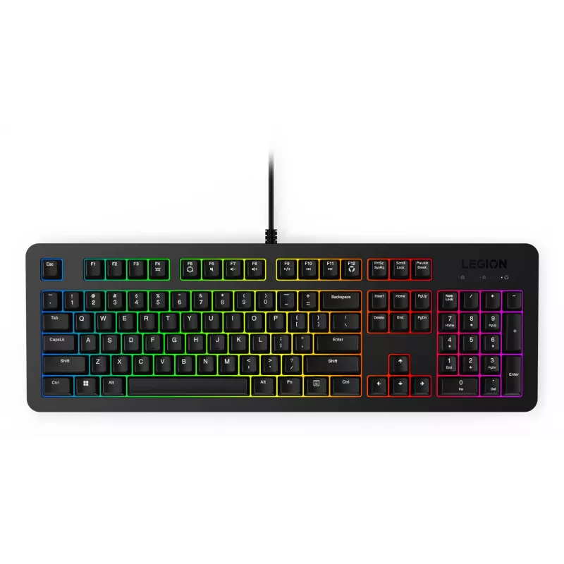 Klawiatura Lenovo GX31N91913 z myszą, gamingowa, USB, US English, czarna