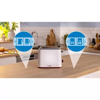 Bosch MyMoment TAT3M121 kompaktowy toster, 2 otwory, 950 W, biały
