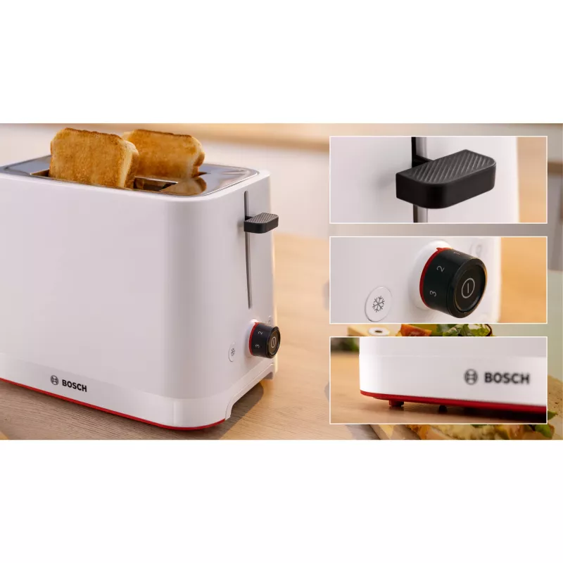 Bosch MyMoment TAT3M121 kompaktowy toster, 2 otwory, 950 W, biały