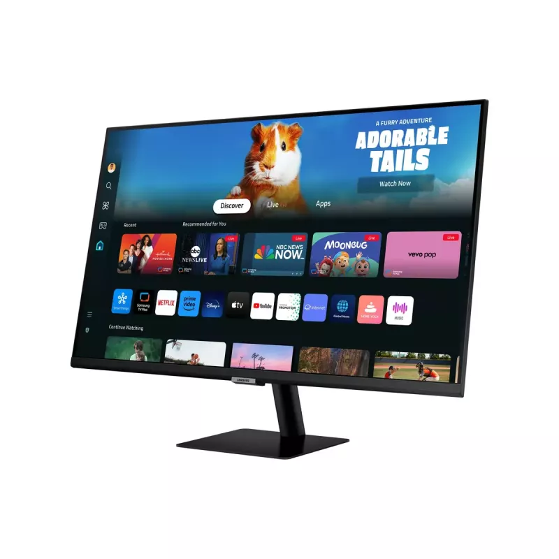 Monitor Samsung M50D 27 cali — 27 cali Full HD (1920×1080), VA LED, 4 ms, kąt widzenia 178°, wbudowane głośniki, hub USB, VESA, czarny