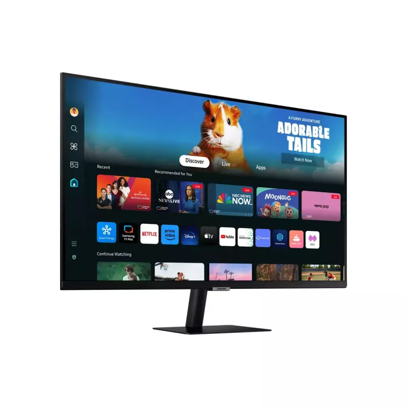 Monitor Samsung M50D 27 cali — 27 cali Full HD (1920×1080), VA LED, 4 ms, kąt widzenia 178°, wbudowane głośniki, hub USB, VESA, czarny