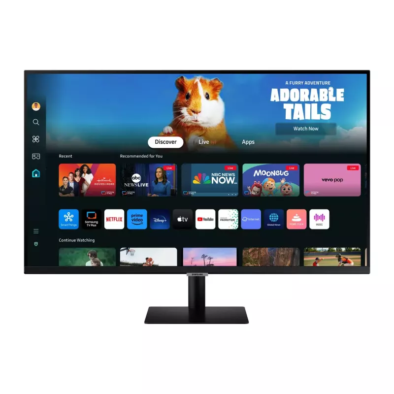 Monitor Samsung M50D 27 cali — 27 cali Full HD (1920×1080), VA LED, 4 ms, kąt widzenia 178°, wbudowane głośniki, hub USB, VESA, czarny