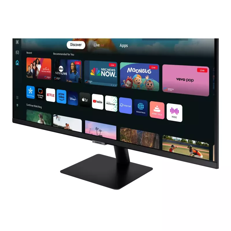Monitor Samsung M50D 27 cali — 27 cali Full HD (1920×1080), VA LED, 4 ms, kąt widzenia 178°, wbudowane głośniki, hub USB, VESA, czarny