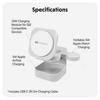 Targus HJ3320WHGL ładowarka do urządzeń mobilnych Słuchawki, Smartfon, Smartwatch Biały USB Ładowanie bezprzewodowe Szybkie ładowanie Wewnętrzna