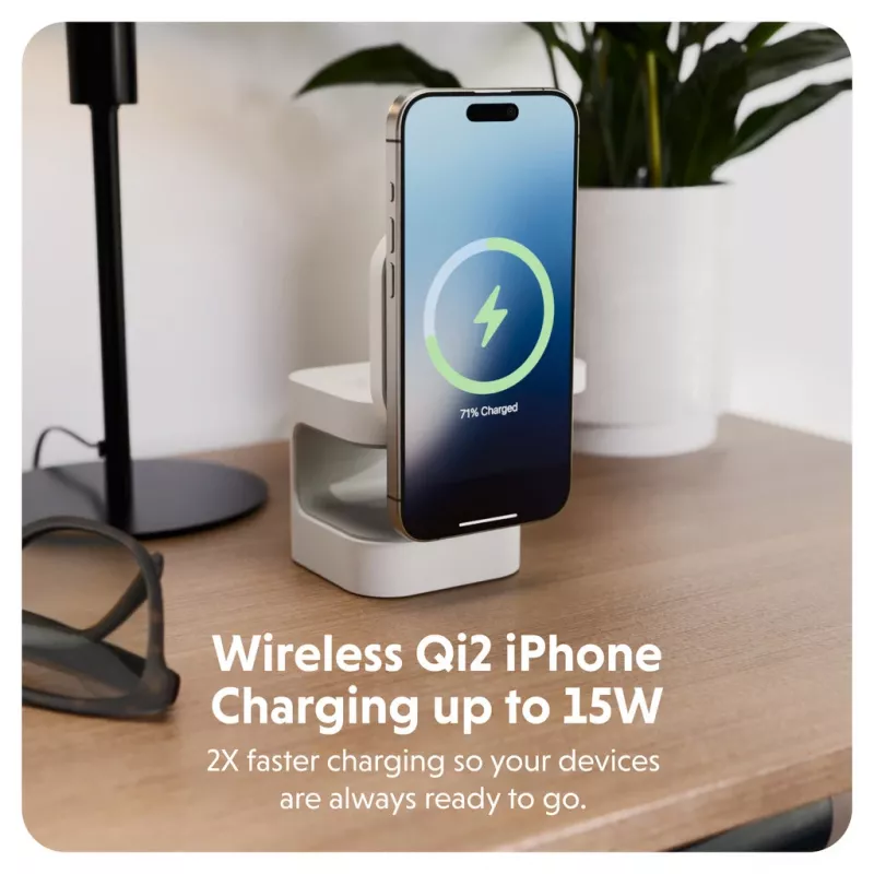 Targus HJ3320WHGL ładowarka do urządzeń mobilnych Słuchawki, Smartfon, Smartwatch Biały USB Ładowanie bezprzewodowe Szybkie ładowanie Wewnętrzna