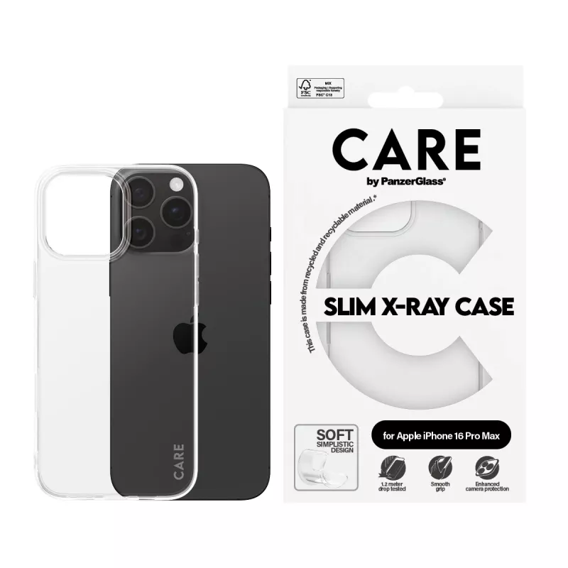 PanzerGlass CARE™ by ® X-Ray etui iPhone 16 Pro Max, Etui, Apple, Apple - iPhone 16 Pro Max, Przezroczysty