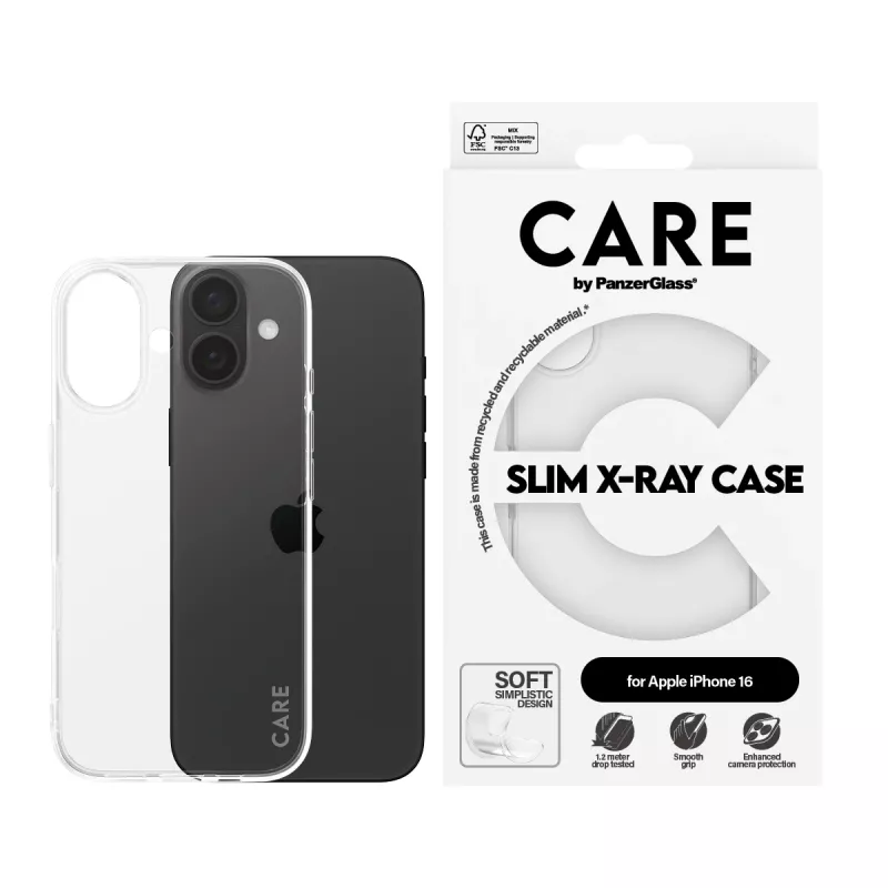 PanzerGlass CARE™ by ® X-Ray etui iPhone 16, Etui, Apple, Apple - iPhone 16, Przezroczysty