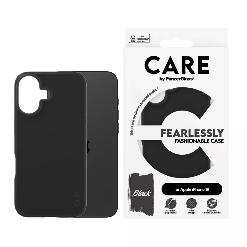 Cover PanzerGlass CARE by modne etui Czarny iPhone 16 Transparent