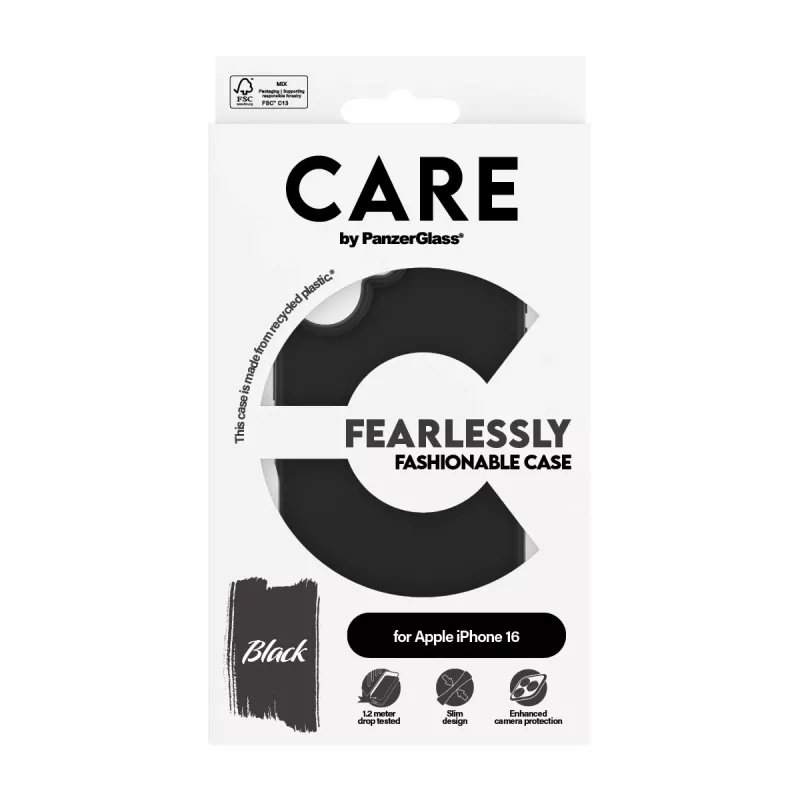 Cover PanzerGlass CARE by modne etui Czarny iPhone 16 Transparent