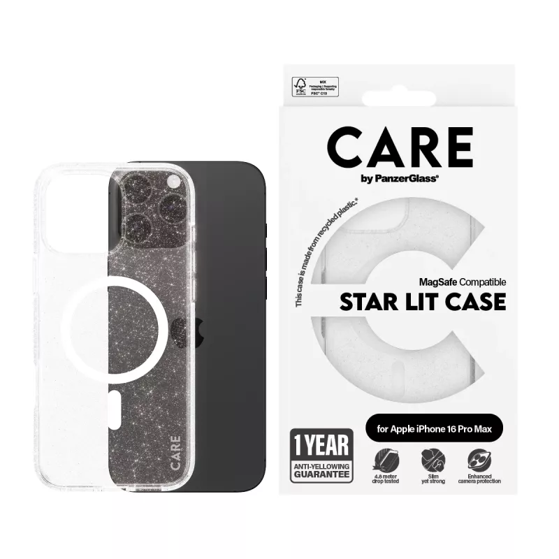PanzerGlass CARE™ by ® Urban Combat Case Star Lit w. biały MagSafe iPhone 16 Pro Max
