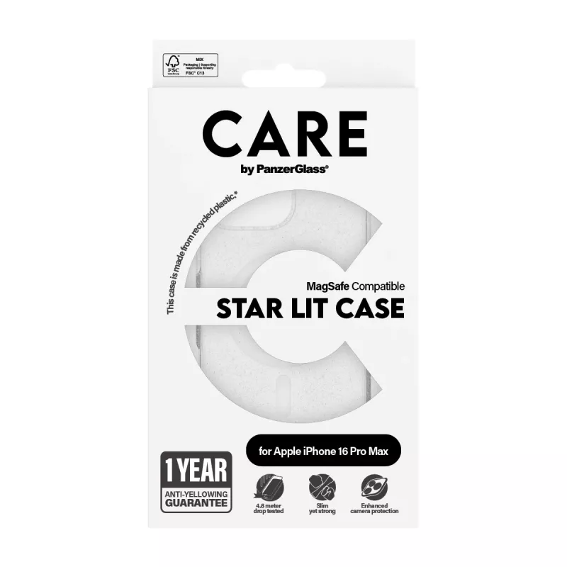 PanzerGlass CARE™ by ® Urban Combat Case Star Lit w. biały MagSafe iPhone 16 Pro Max