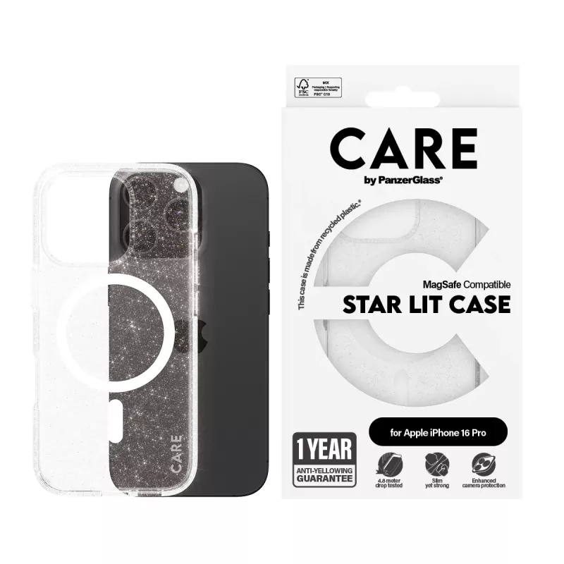 PanzerGlass CARE™ by ® Urban Combat Case Star Lit w. biały MagSafe iPhone 16 Pro