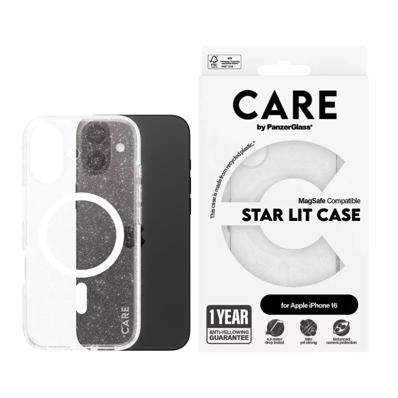 PanzerGlass CARE™ by ® Urban Combat Case Star Lit w. biały MagSafe iPhone 16
