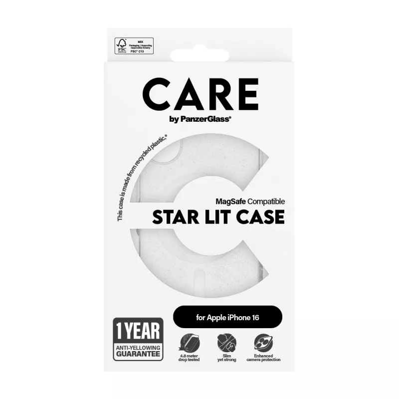 PanzerGlass CARE™ by ® Urban Combat Case Star Lit w. biały MagSafe iPhone 16