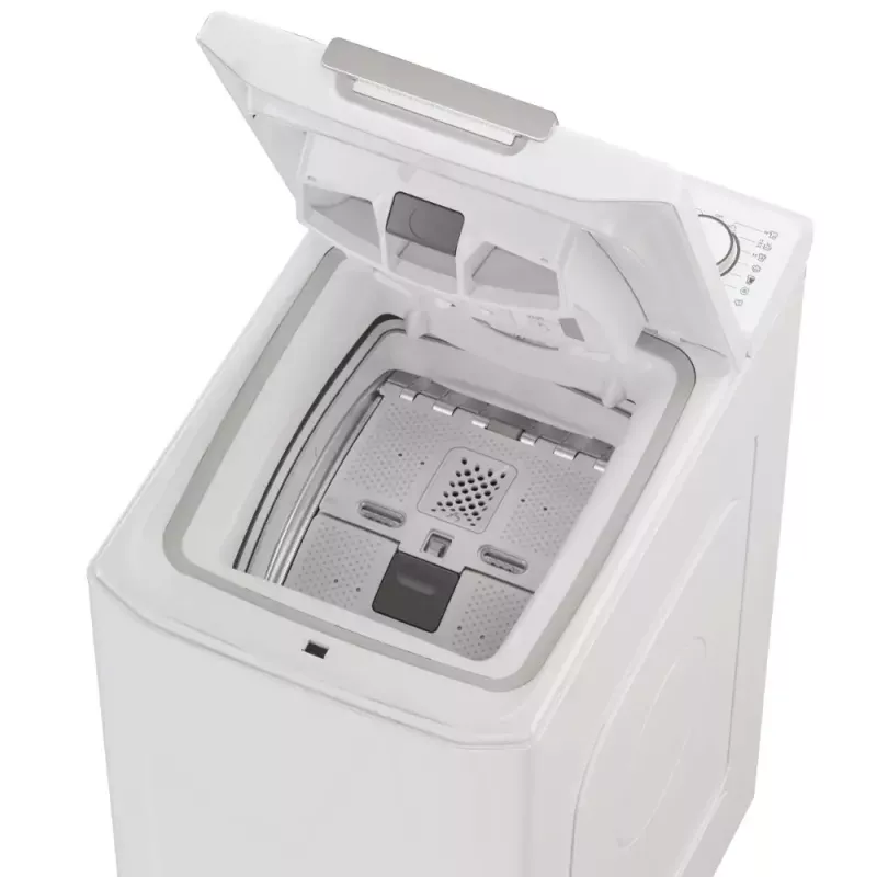 Pralka ładowana od góry CANDY TCA284TM5-S — 8 kg, 1200 obr/min, klasa energetyczna A, 410×600×860 mm, biała