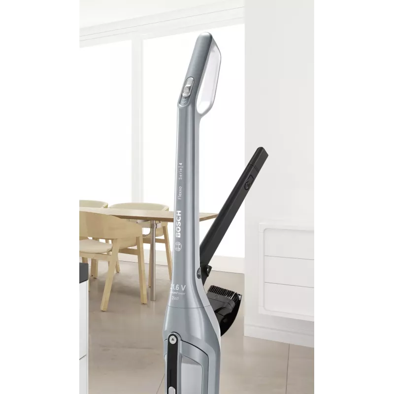 Odkurzacz pionowy Bosch BCH3P210 2-w-1, czyszczenie na sucho, pojemnik na kurz 0,4 l, zasilanie sieciowe i akumulatorowe, szary/czarny, 3 kg