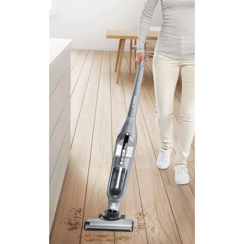 Odkurzacz pionowy Bosch BCH3P210 2-w-1, czyszczenie na sucho, pojemnik na kurz 0,4 l, zasilanie sieciowe i akumulatorowe, szary/czarny, 3 kg