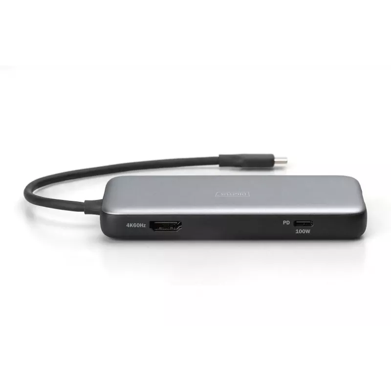 Stacja dokująca DIGITUS USB-C, 7-portowa - HDMI / 2x USB-A 3.2 Gen 2 / GbE / SD / MicroSD - 100W USB Power Delivery