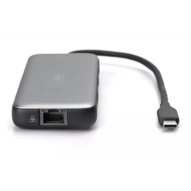 Stacja dokująca DIGITUS USB-C, 7-portowa - HDMI / 2x USB-A 3.2 Gen 2 / GbE / SD / MicroSD - 100W USB Power Delivery