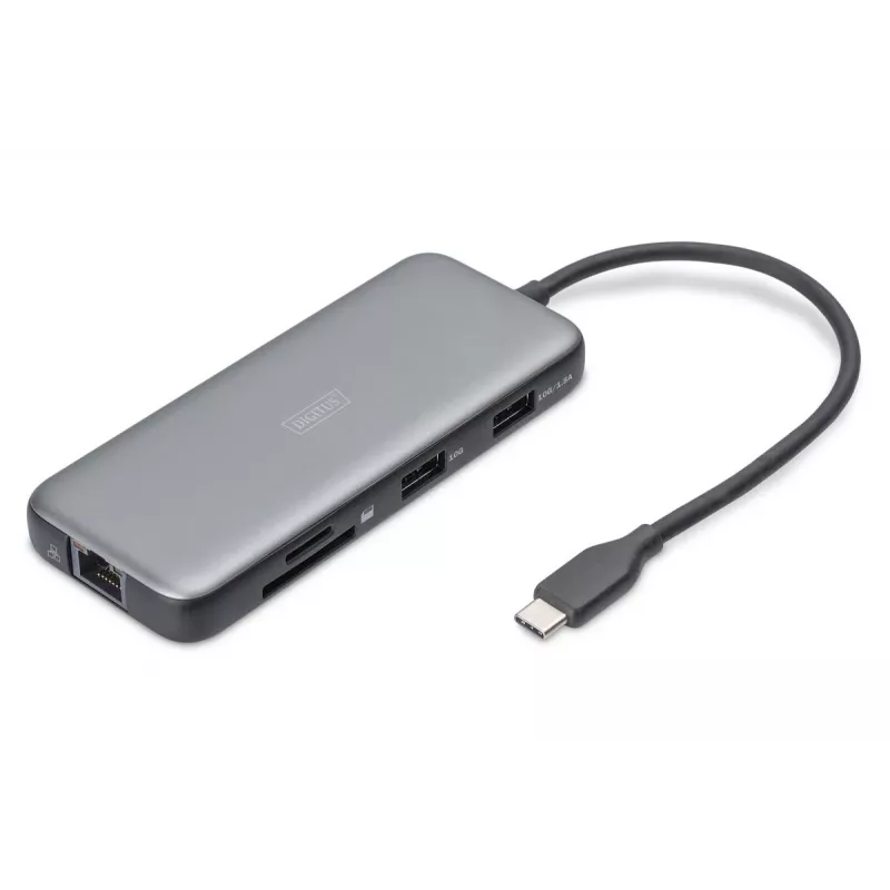 Stacja dokująca DIGITUS USB-C, 7-portowa - HDMI / 2x USB-A 3.2 Gen 2 / GbE / SD / MicroSD - 100W USB Power Delivery
